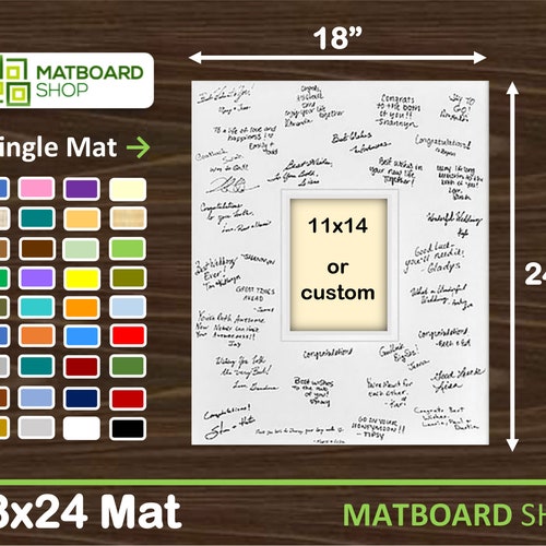 Wedding Guest Book Signature Mat and Frame Matboard Wedding Etsy