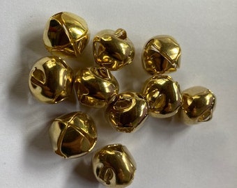 Goudkleurige kruisbelletjes 12mm ( zakje van 10 stuks)