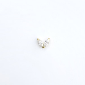 Pendiente mini circonita blanca · Plata 925 baño oro · pendiente piercing · cartílago · segundo agujero · Pendiente delicado boho minimal