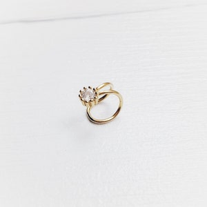 No piercing ear cuff · Plata de 925 bañada en oro más circonita de 3mm · Pendientes sin piercing · boho ear cuff · joyería baño oro