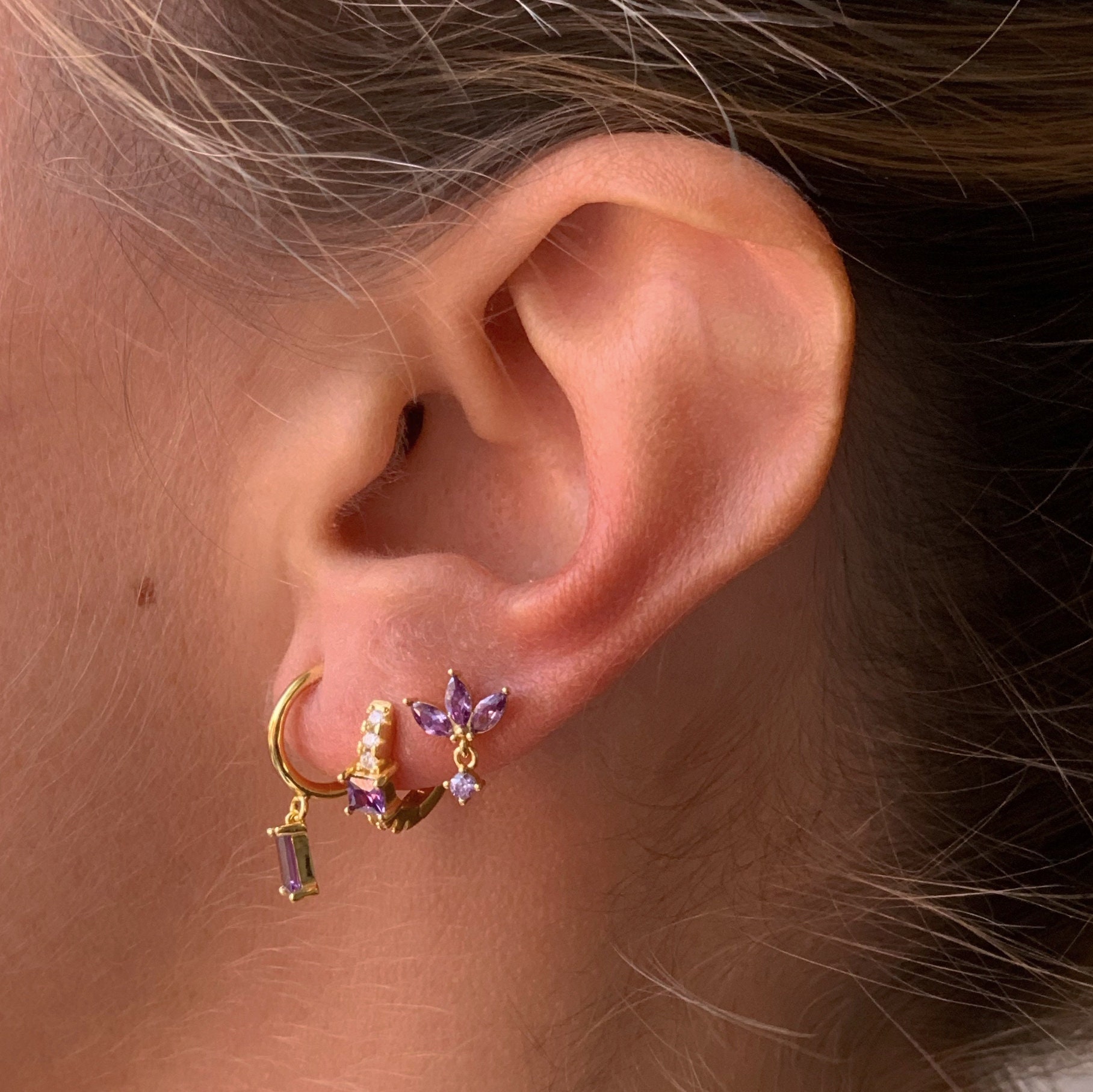 mismatched earring set