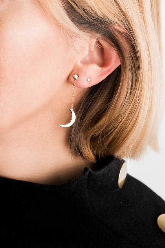 925 Sterling Silver Small Dainty Crescent Moon Minimal Earring 925 Sterling Silver Small Dainty Crescent Moon Minimal Earring