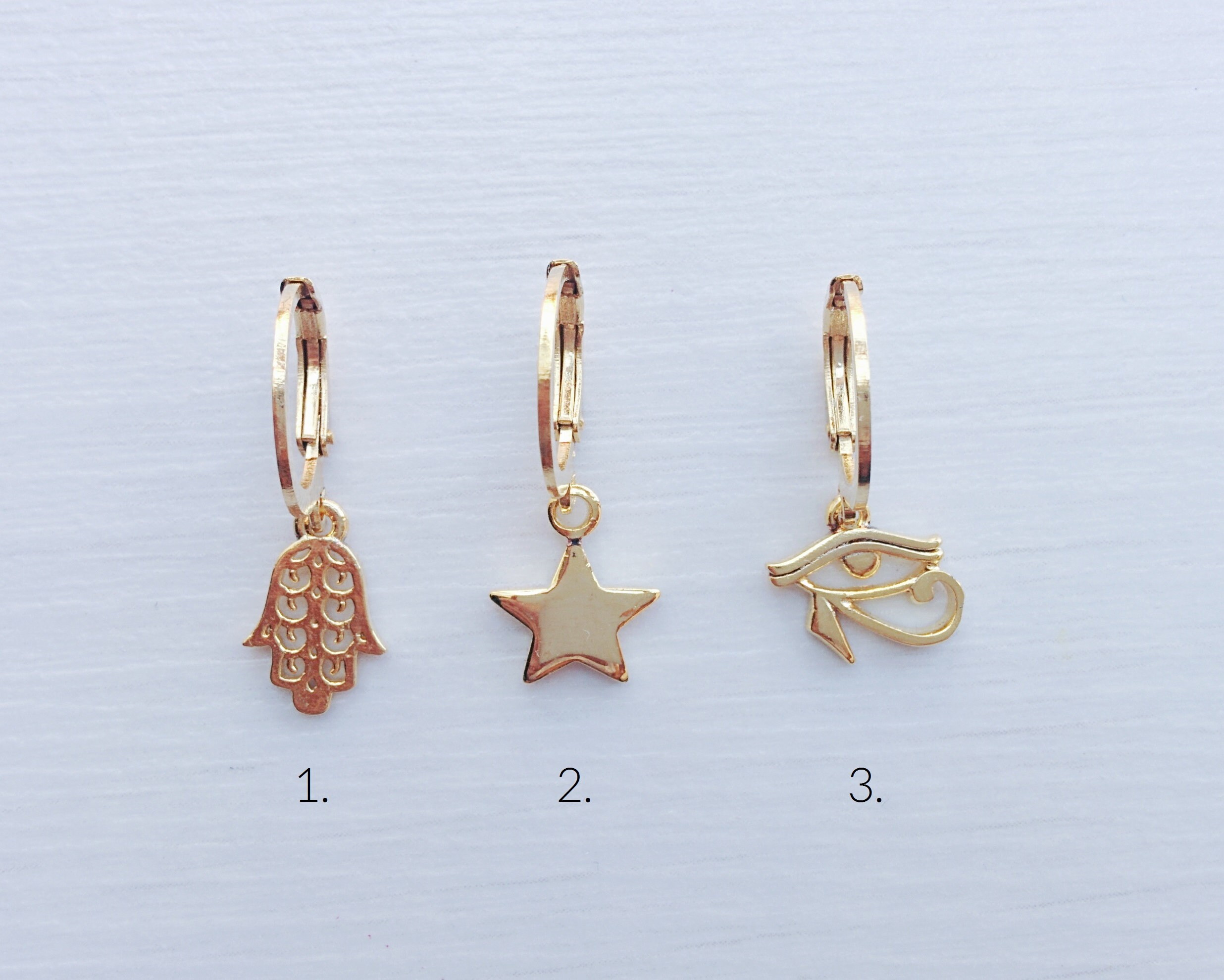 CHOOSE ONE Single Charm Hoop Earring · Gold Plated Lucky