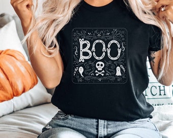 Boo Shirt, Cute Shirt For Halloween, Fall T-shirt, Cute Fall Tee, Halloween Tee, Cute Fall Top, Halloween Shirt, Gift, Cute Ghost Shirt