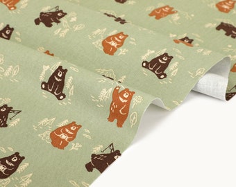 1/2 yard  100% Cotton Oxford Camping Bear 60" Wide : Dailylike Canada