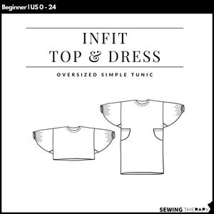 Vestido y top ajustados en formato PDF: terapia de costura con un vídeo paso a paso