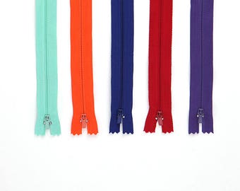 9"(23cm) Simple Zipper (4 in a pack) - Vivid colour : Dailylike Canada