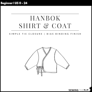 Camisa y abrigo Hanbok en formato PDF: terapia de costura con un vídeo paso a paso