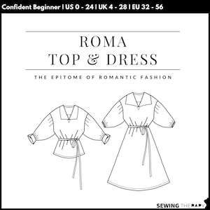 PDF Roma Top & Dress - Sewing Therapy with a Step-by-Step Sewalong Video