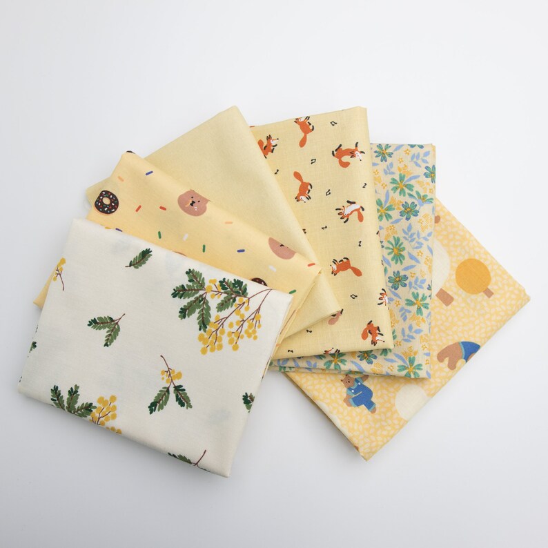 FQ/Half Yard Bundle Lemon Zest 6 Fabrics image 5