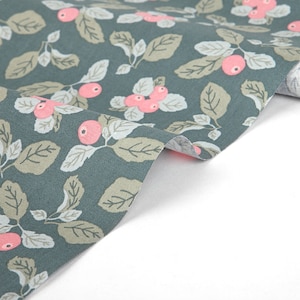 1/2 yard 100% Cotton 20C Apple Farm in Green 42" Wide : Dailylike Canada Green Fabric Pink Apple Leaf Fabric Spring Fabric