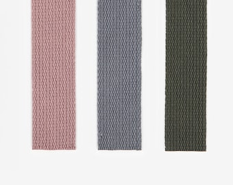 1Y+ Cotton Webbing Strap 3 cm (1.2") wide - Indie Pink | Cool Grey | Khaki : Dailylike Canada