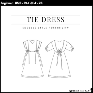 PDF Tie Dress Pattern - Sewing Therapy with a Step-by-Step Sewalong Video