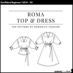PDF Roma Top & Dress - Sewing Therapy with a Step-by-Step Sewalong Video