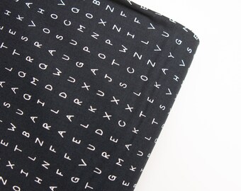 1/2 Yard ABC XYZ Word Search - Black - Cotton 100% 42" Wide : MODA