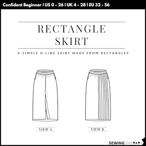 PDF Rectangle Skirt Pattern - Sewing Therapy with a Step-by-Step Sewalong Video