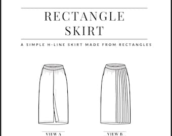 PDF Rectangle Skirt Pattern - Sewing Therapy with a Step-by-Step Sewalong Video