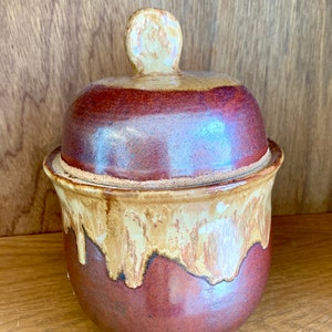 Small handmade ceramic cookie jar