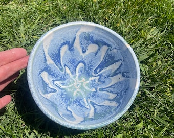 Bol de nourriture Ramen décoré bleu