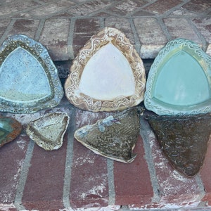 Handmade 3 sided platters