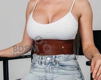 Leather wide waist belt, Brown leather belt, Leather corset belt for women, Waist cincher belt, Coat wide waist belt, suit belt