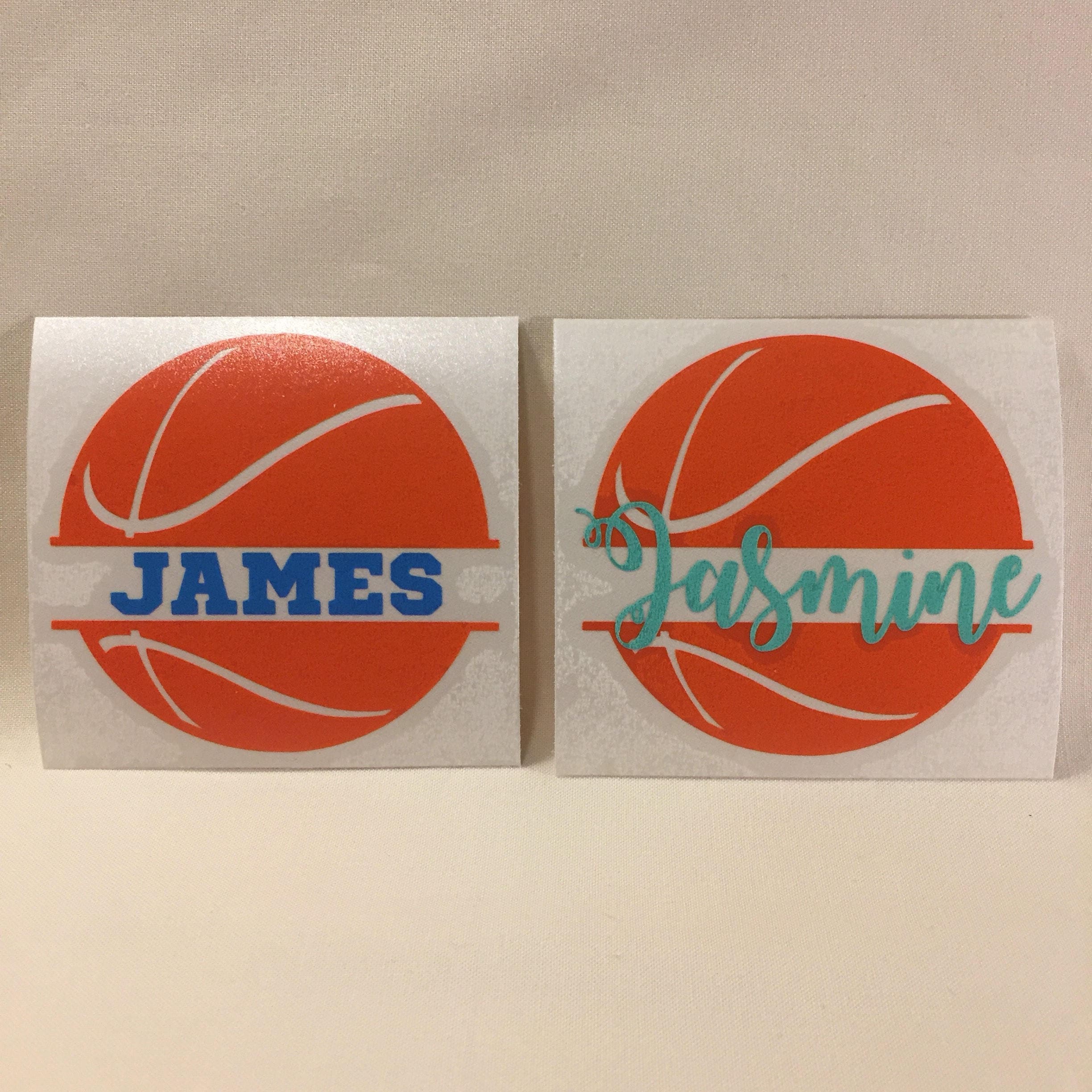 Basketball Name Monogram Ball Vinyl Decal Sticker - Etsy