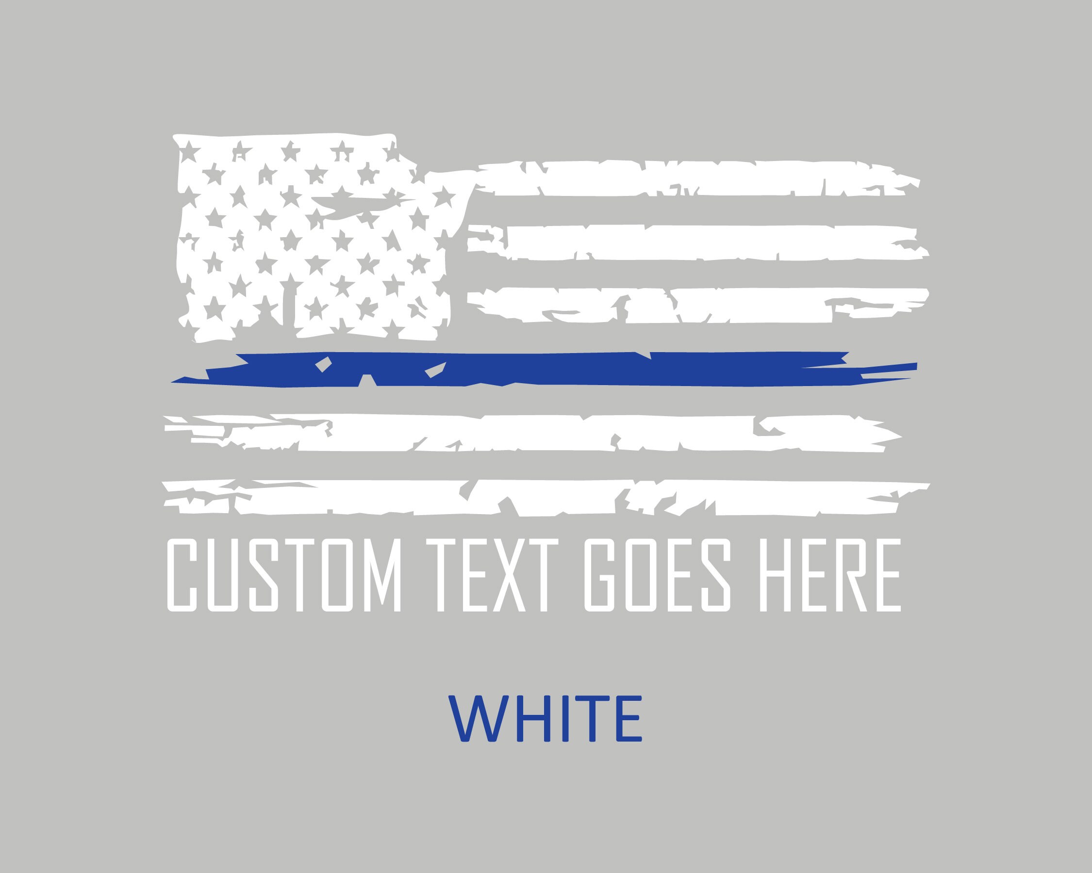 Police Thin Blue Line Distressed Tattered USA American Flag Vinyl Decal ...