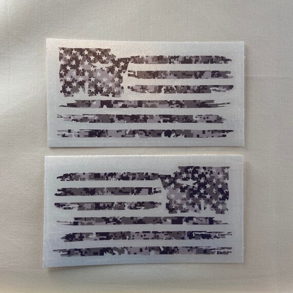 Set of 2 Distressed Tattered USA American Digital Camo Flag - Etsy
