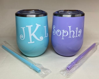 Personalized Maars Stainless Steel Stemless 12 oz Wine Tumbler with Lid and Straw