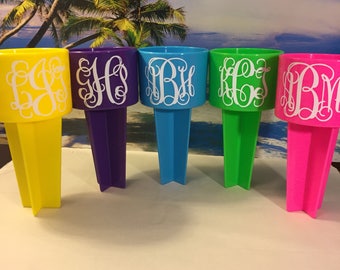 BEACH SPIKER Monogram Name Personalized YETI rtic Beverage Phone Key Holder Accessories 20 Colors Bride Bridesmaid Gift Fun Accessory Drink