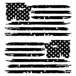 Set of 2 American Flag Vinyl Decal Stickers