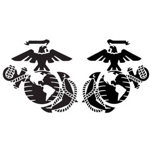 Set of 2 USMC Marines Eagle Globe Anchor ega logo Vinyl Decal Stickers