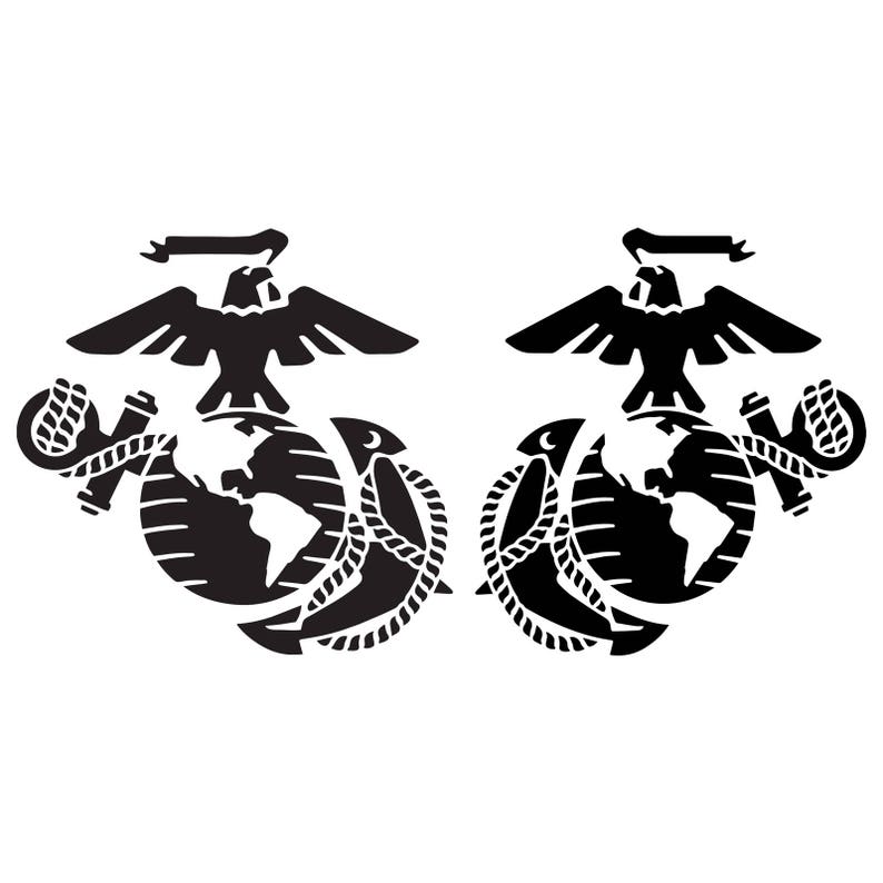 Set of 2 USMC Marines Eagle Globe Anchor ega logo Vinyl Decal | Etsy
