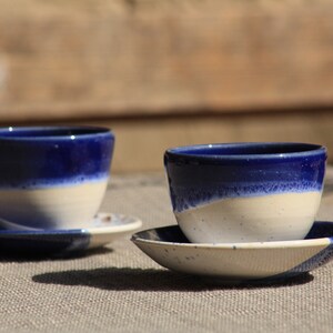 Ceramic espresso set, consisting of a hand-made cup and saucer