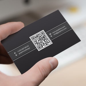 Semplice codice QR Business Card Design Template - Photoshop Templates - moderno, Coprorate, creativa - Instant Download - v28
