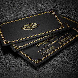 Elegant Vintage Business Card Design Template - Photoshop Templates - Modern, Clean, Corporate - Instant Download - v35