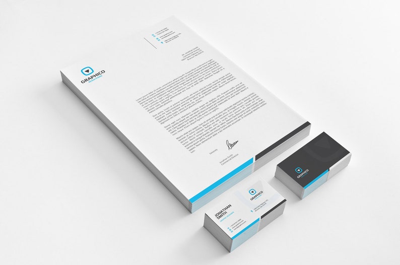 Corporate Stationery Design Template Business Card, Letterhead, Envelope, Folder AI, EPS, PSD, Docx, pdf Instant Download v1 image 5