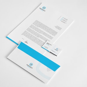 Corporate Stationery Design Template Business Card, Letterhead, Envelope, Folder AI, EPS, PSD, Docx, pdf Instant Download v1 image 4