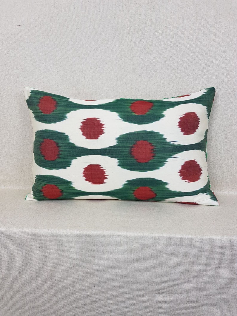 16 x 24 Silk velvet ikat pillow cover Decorative pillows Double side ikat cushion,Handmade velvet ikat pillow Luxury home decoration
