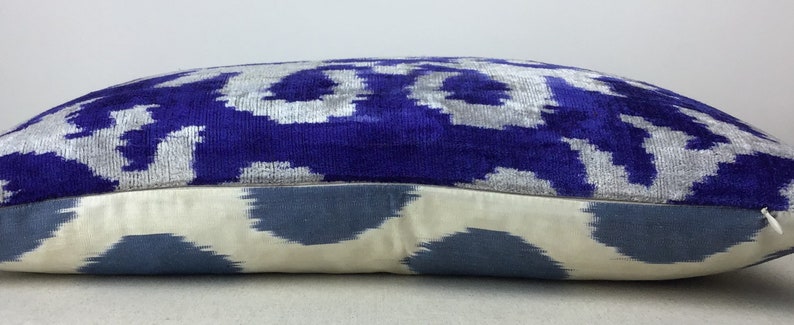 Double side ikat cushion,Handmade velvet ikat pillow 16 x 24 Silk velvet ikat pillow cover Decorative pillows Luxury home decoration
