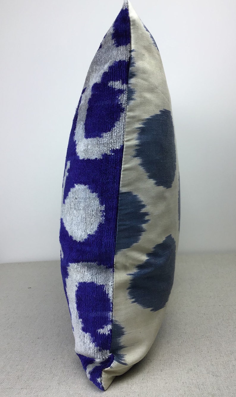 Double side ikat cushion,Handmade velvet ikat pillow 16 x 24 Silk velvet ikat pillow cover Decorative pillows Luxury home decoration