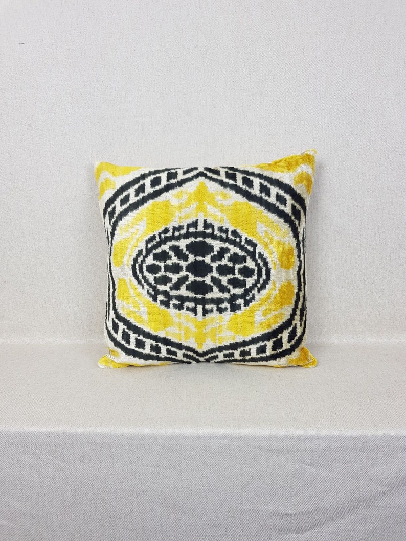 16x16 Inches Ikat Velvet Pillow Covermodern Soft Decorative Etsy