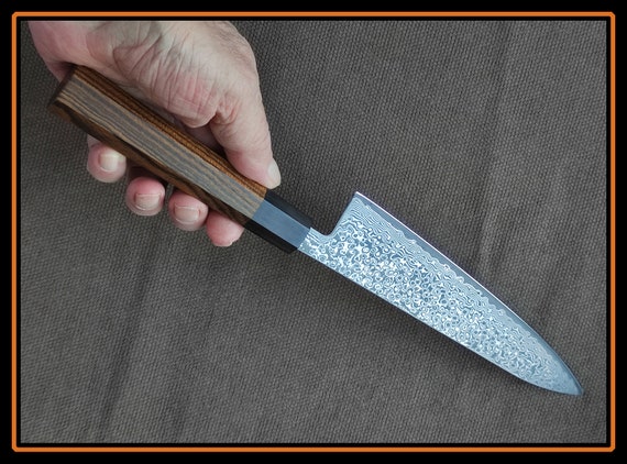 Nice Damascus/vg-10 Gyuto Chef Knife, Handle in Bocote/ebony