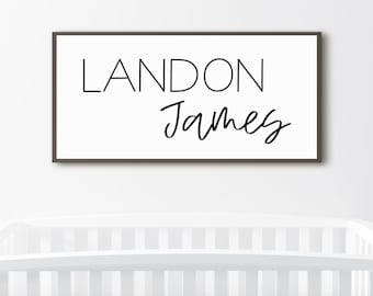Custom Name Printable, Above Crib Name Sign, Nursery Decor, Calligraphy Sign, Bedroom Print, Farmhouse Name Sign, Custom Digital Download