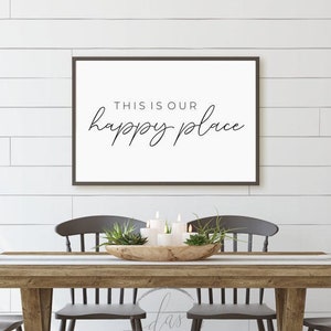 This Is Our Happy Place Printable, Bedroom Sign, Living Room Quote, Farmhouse Sign, Wall Art Decor, Instant Digital Download, 18x24&24x36