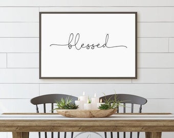 Blessed Printable Wall Art Blessed Farmhouse Decor Digital - Etsy