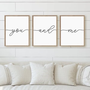 You and Me Printable Sign Set, Bedroom Decor, Living Room Decor Prints ...