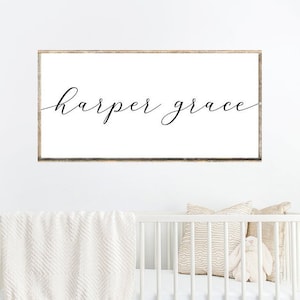 Custom Name Printable, Above Crib Name Sign, Nursery Decor, Last Name Sign, Living Room Print, Farmhouse Name Sign, Custom Digital Download