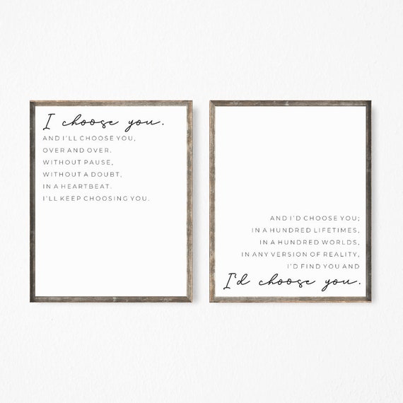 I Choose You and I'll Choose You Printable Sign Set - Etsy