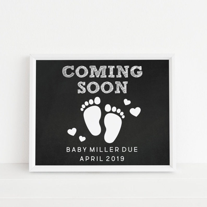 Coming Soon Baby Announcement Printable Baby Footprints Etsy